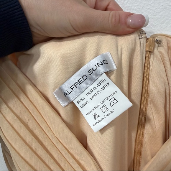 Alfred Sung Chiffon Cold Shoulder Bridesmaid Dress D743 Golden Yellow 12 - Picture 4 of 6